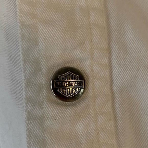 HARLEY DAVIDSON MENS WHITE DENIM XL - Picture 7 of 8